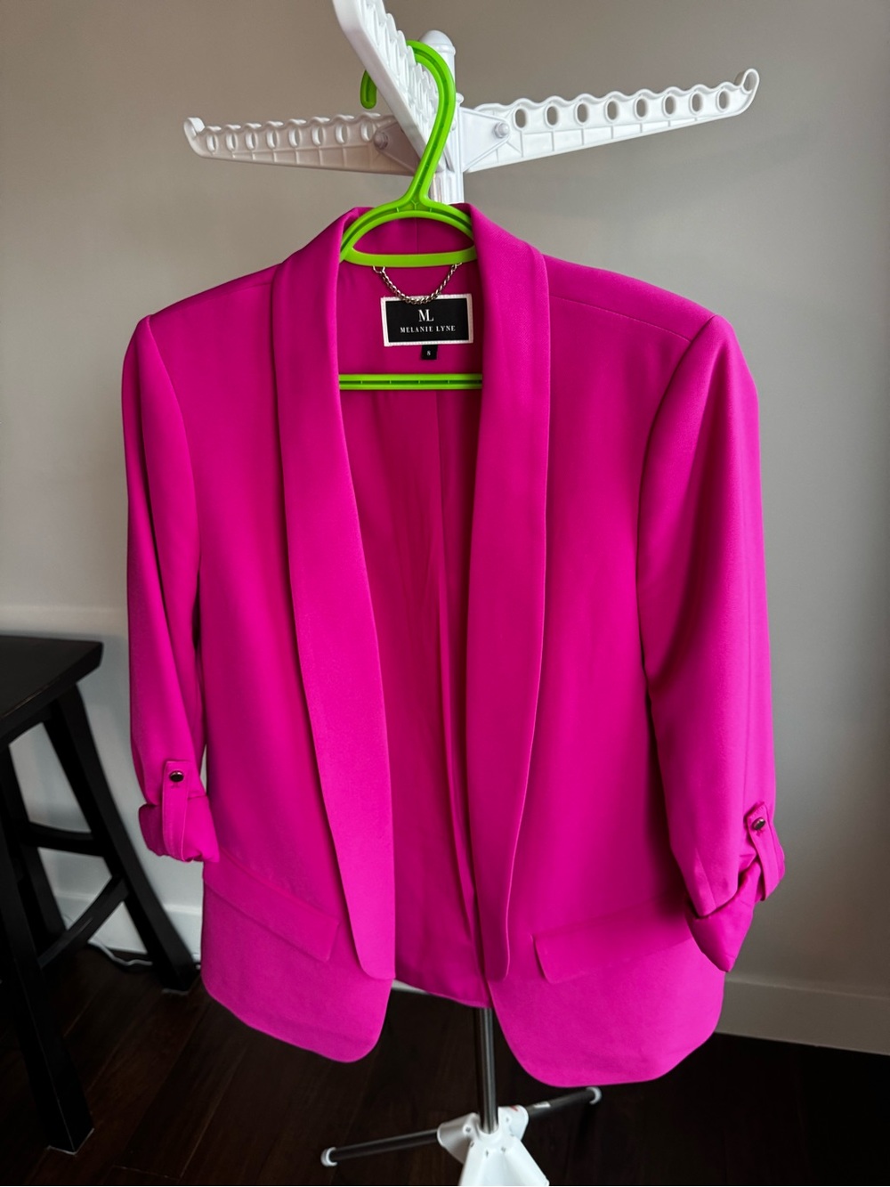 Melanie Lyne Fuchsia Open-Front Blazer – Size 8